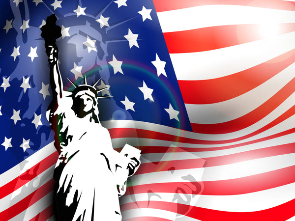 Patriotic Fabric, Statue of Liberty Fabric, Custom Print Panel, Large American Flag 5749 - Beautiful Quilt 