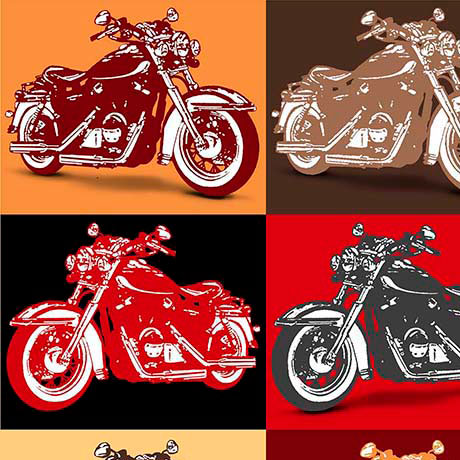 Motorcycle Fabric Biker for Life, Swirl Fabric red and black 5640 - Beautiful Quilt 