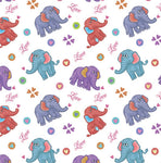 Children's Fabric, Cartoon Elephant Fabric Love, Cotton or Fleece 5602 ...