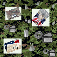 Military Fabric, Army Fabric, Dog Tags, Cotton or Fleece 5871 - Beautiful Quilt 
