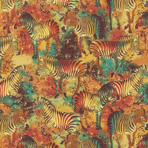 African Fabric Fabri, Tribal Instincts, Zebra w/ color 4381 - Beautiful Quilt 