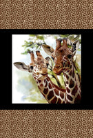 African Fabric, Giraffe Fabric Pane, 56 inches x 80 inches, Cotton or Fleece 3916 - Beautiful Quilt 