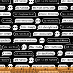 Children's Fabric, Emoji Fabric, Text Me Back, Words 5944 - Beautiful Quilt 