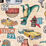 Car Fabric, Motorin Collection, Route 66 5964 - Beautiful Quilt 