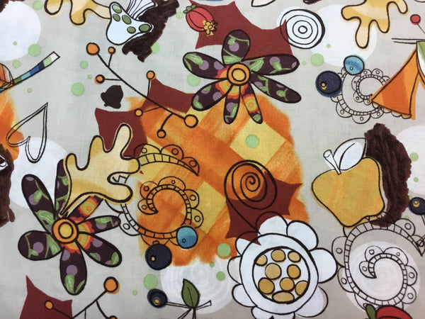 Z Flower Fabric, Walk in the Woods, Fall Flower Fabric 7152 - Beautiful Quilt 