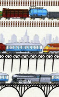 Train Fabric TT Trains on a Track Cream 4723 - Beautiful Quilt 