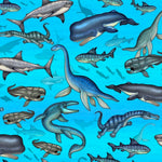 Dinosaur Fabric QT Jurassic Jungle Dinosaur Fish 4683 - Beautiful Quilt 