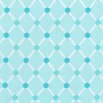 Flannel Fabric, Cozy Cotton, Diamond & Dots Aqua 4892 - Beautiful Quilt 