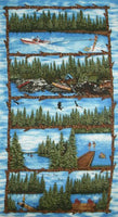 Wildlife Fabric, Camping Fabric, Summer Vacation, Panel - Beautiful Quilt 