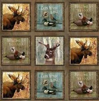 Wildlife Fabric, Moose Fabric, Duck Fabric Panel 7042 - Beautiful Quilt 