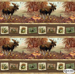 Wildlife Fabric, Moose Fabric, Mountain Woods, Border 7044 - Beautiful Quilt 