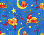 Children's Fabric, Rhyme Time, Owls on Moon 7171 - Beautiful Quilt 