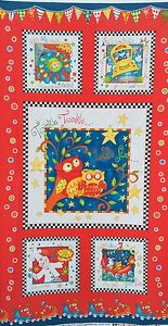 Children's Fabric, Rhyme Time, Owl Panel 7172 - Beautiful Quilt 