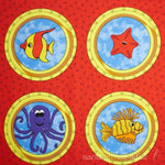 Children's Fabric, Under the Sea, Portholes Panel 7173 - Beautiful Quilt 