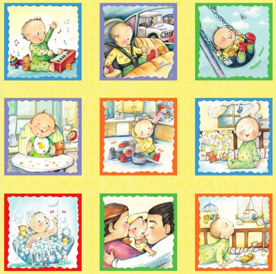 Children's Fabric, My Babie's Days, Panel - Beautiful Quilt 
