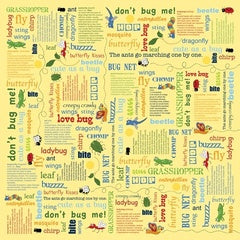 Children's Fabric, Bug Fabric, Bug a Boo, Words 7183 - Beautiful Quilt 