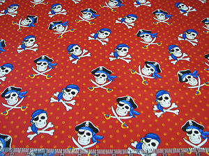 Children's Fabric, Pirate Fabric, Dead Man's Cove, Scull and Cross