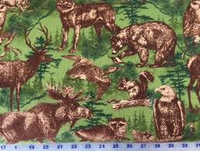 Flannel Fabric, Wildlife Fabric, Timber Lodge, Animals 7227 - Beautiful Quilt 
