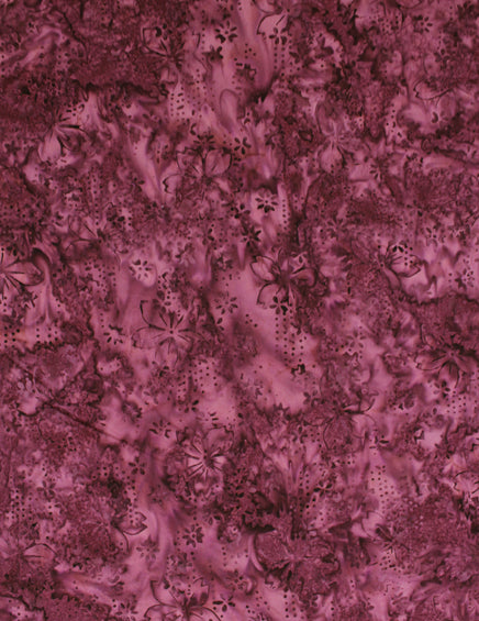 Batik Fabric Anthology Fabric Bali Batik Flower purple 3794 - Beautiful Quilt 