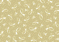 Cancer Fabric, Ribbons of Hope, Cream Ribbons 5098 - Beautiful Quilt 
