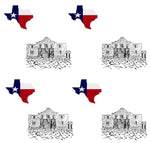 Texas Fabric, Custom Print Fabric, Texas Flag and the Alamo, Cotton or Fleece 5838 - Beautiful Quilt 