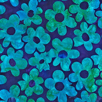 Batik Fabric RK Daisy's Garden Artisan Batiks Blue 5298 - Beautiful Quilt 