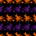 Halloween Fabric, Witch Fabric, Purple and Orange, Cotton or Fleece, 4025 - Beautiful Quilt 