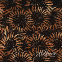 Batik Fabric Hoffman Bali Batik Sunflower Copper 5354 - Beautiful Quilt 