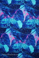 Z Flower Fabric Frond Una's Garden Leaf Blue 5173 - Beautiful Quilt 