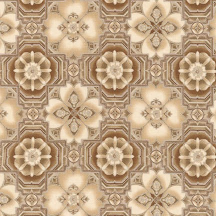 Geometric Fabric RK La Scala Metallic Brown 5357 - Beautiful Quilt 