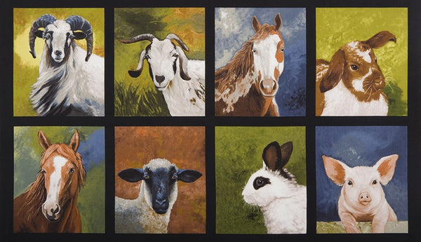 Farm Fabric Animal Fabric Goat, Sheep, Horse, Rabit, Pig Panel 5273 - Beautiful Quilt 