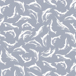 Dolphin Fabric EQ Make A Splash Ocean Silhouette Gray 4926 - Beautiful Quilt 