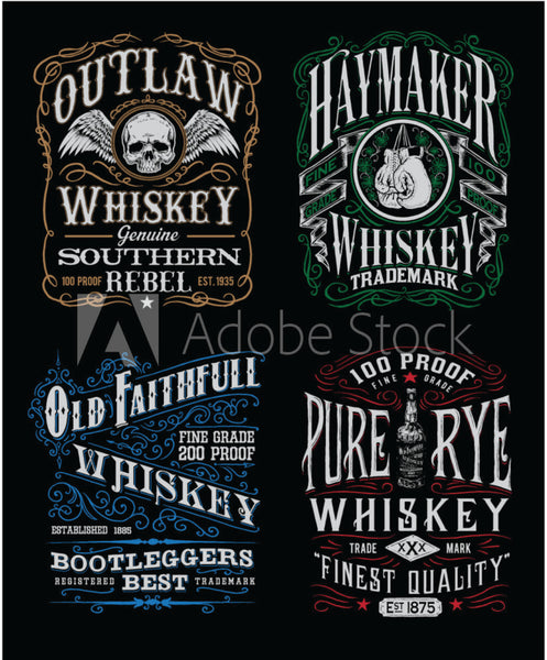 Whiskey Fabric, Custom Printed Panel, Whiskey Labels 5777 - Beautiful Quilt 