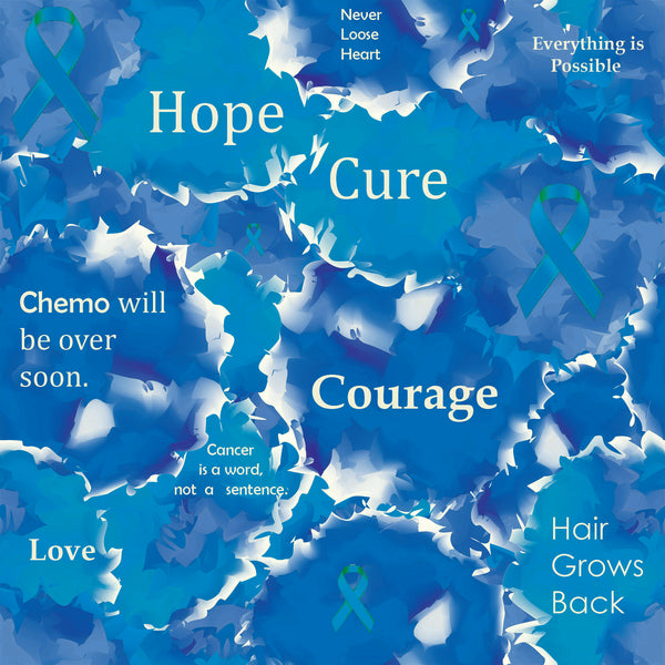 Cancer Fabric, Colon Cancer Fabric, Inspirational Words, Cotton or ...