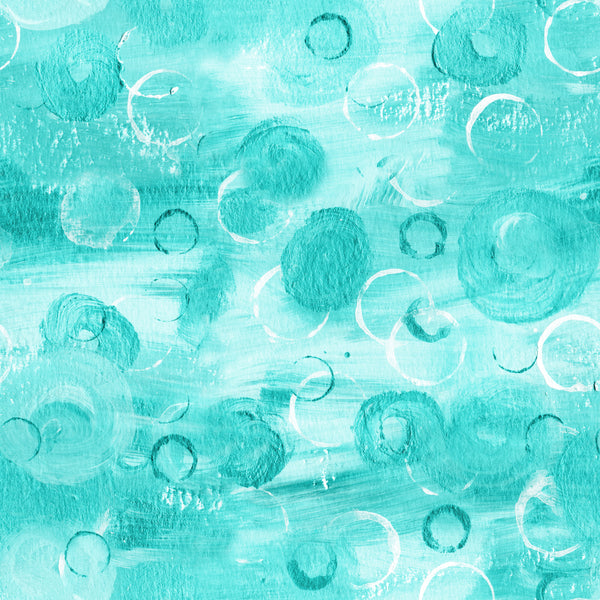 Blender Fabric, Teal 1, Teal Fabric with Random Circles, Cotton or Fleece, 3974 - Beautiful Quilt 