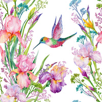 Flower Fabric, Bird Fabric, Watercolor Fabric, Humming Bird and Flowers 360 - Beautiful Quilt 