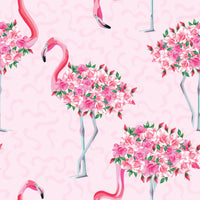Bird Fabric, Flamingo Fabric Pink on Pink, Cotton or Fleece, 3571 - Beautiful Quilt 