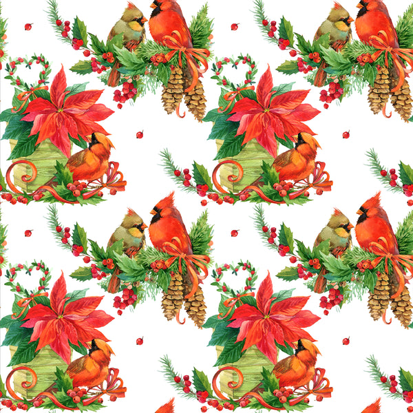 Christmas Fabric, Cardinal Bird Fabric, Cotton or Fleece, 3351 - Beautiful Quilt 