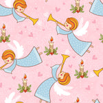 Angel Fabric, AC020, Children's Angel Fabric, Angels Blowing the Horns, Cotton or Fleece, 3979 - Beautiful Quilt 