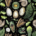 Dinosaur Fabric, Dinosaur Parts, Eyes, Eggs, Footprints, Shells, Cotton or Fleece 1803 - Beautiful Quilt 