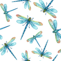Bug Fabric, Dragonfly Fabric, Turquoise Dragonflies, cotton or fleece, 2037 - Beautiful Quilt 