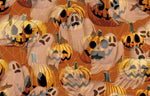 Halloween Fabric, Ghosts and Pumpkins, Cotton or Fleece 1866 - Beautiful Quilt 