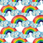 Children's Fabric, Rainbow and Clouds, Cotton or Fleece, 3651 - Beautiful Quilt 