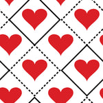 Heart Fabric, Red Hearts in Diamonds, Cotton or Fleece 3507 - Beautiful Quilt 