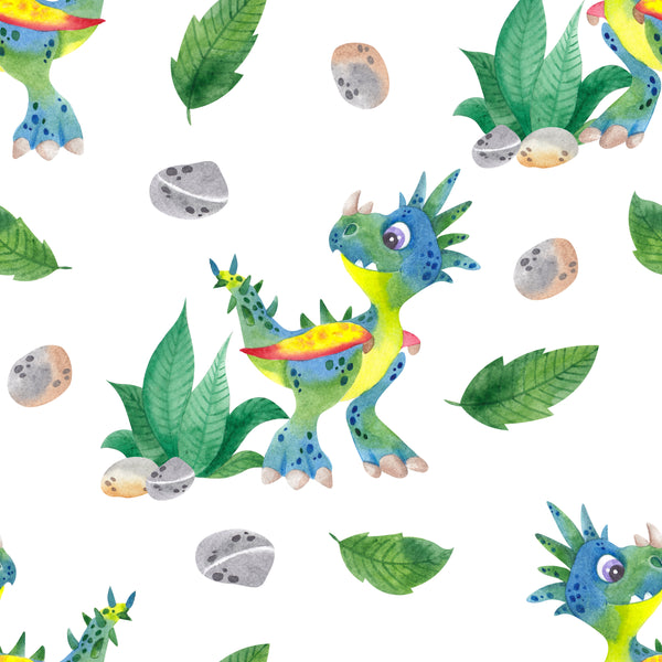 Dinosaur Fabric, Spiky Dinos, Cotton or Fleece 2073 - Beautiful Quilt 