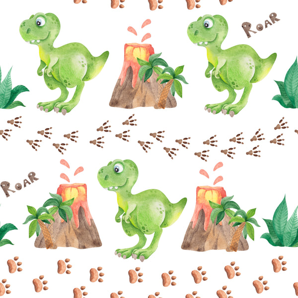 Dinosaur Fabric, Children's Fabric, Green Dinos, Cotton or Fleece 2070 - Beautiful Quilt 