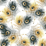 Bird Fabric, Peacock Fabric, Gold and Black, Cotton or Fleece 3847 - Beautiful Quilt 