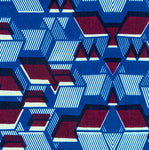 Geometric Fabric, Blue and Brown Trapezoid Fabric, Cotton or Fleece, 3879 - Beautiful Quilt 