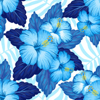Flower Fabric, Blue Flowers, Cotton or Fleece, 3942 - Beautiful Quilt 