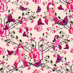 Cancer Fabric, Breast Cancer Fabric, Flowers Butterflies and Ribbons, Cotton and Fleece Fabric 7114 - Beautiful Quilt 